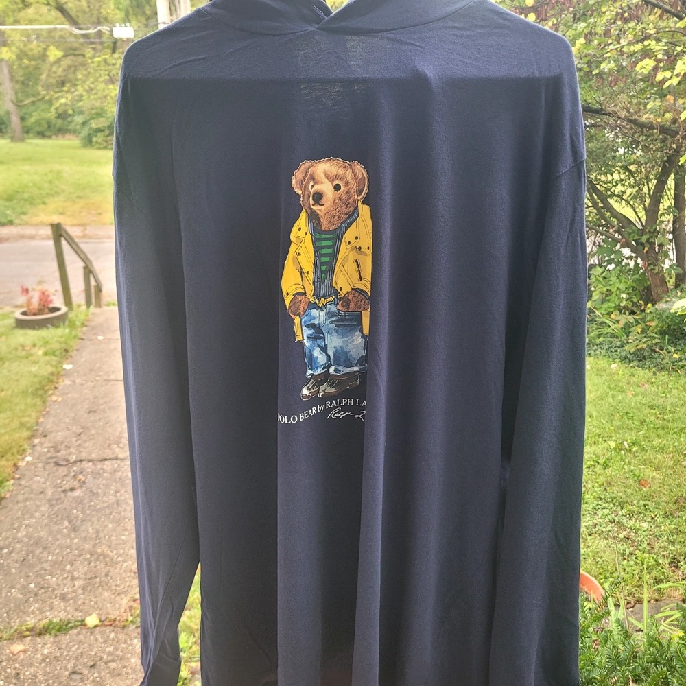 Polo Ralph Lauren Men's Bear Hooded T-shirt Long Sleeve 2XL
